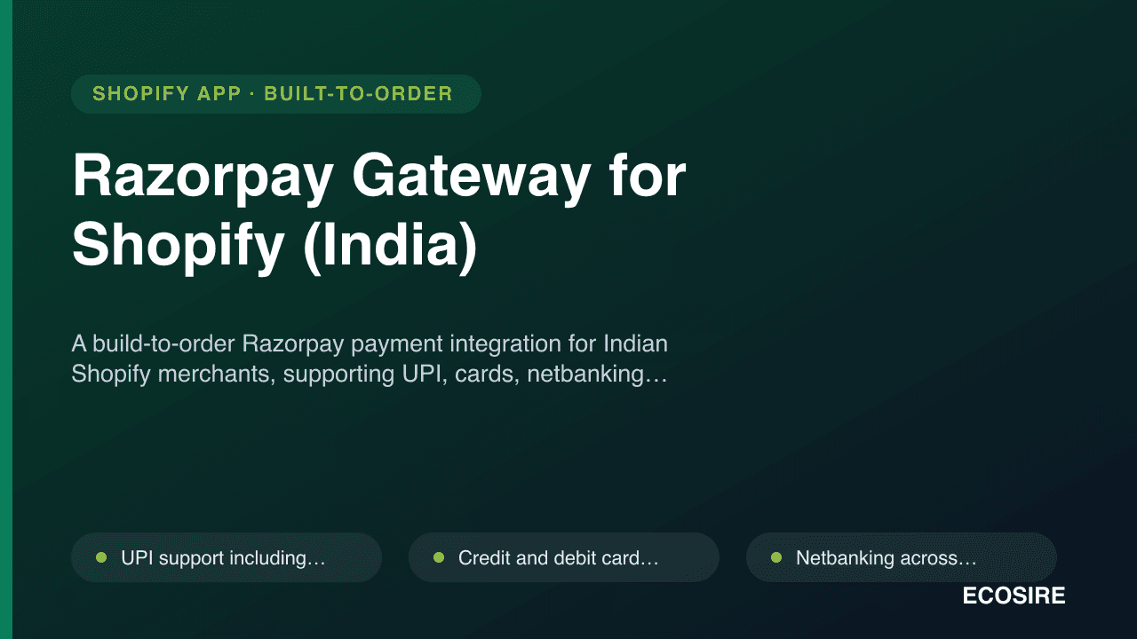 Razorpay Gateway for Shopify (India)