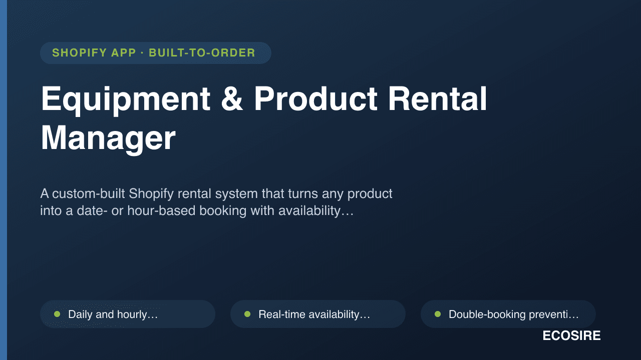 Equipment & Product Rental Manager