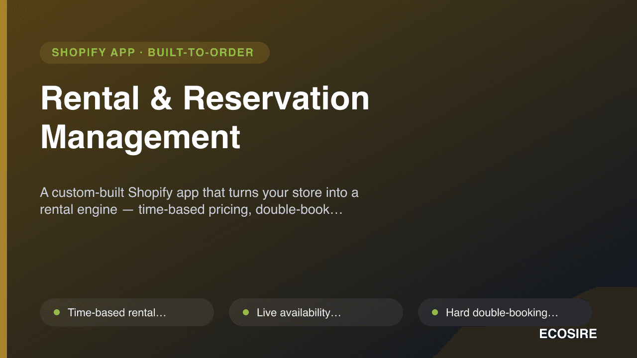 Rental & Reservation Management