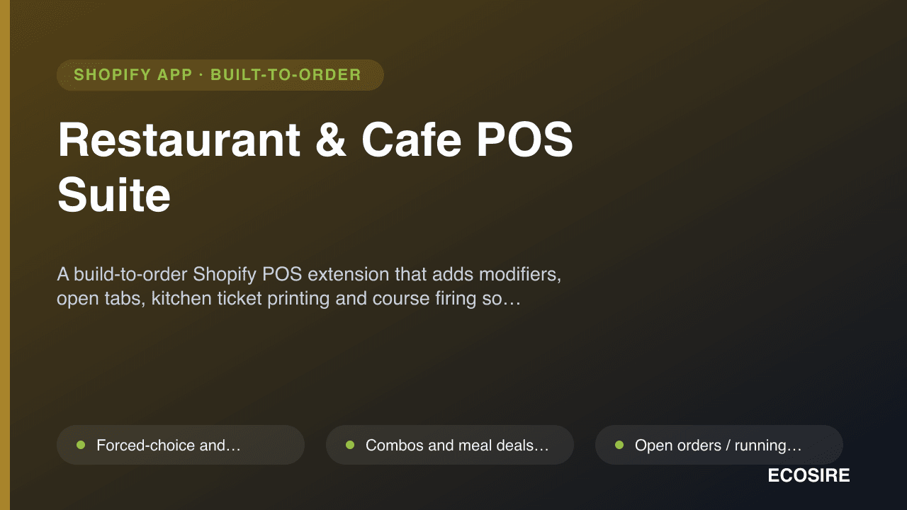 Restaurant & Cafe POS Suite