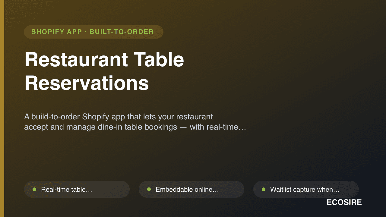 Restaurant Table Reservations