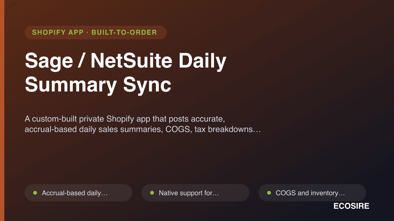 Sage / NetSuite Daily Summary Sync