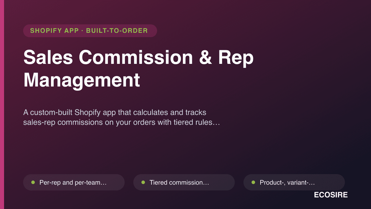 Sales Commission & Rep Management