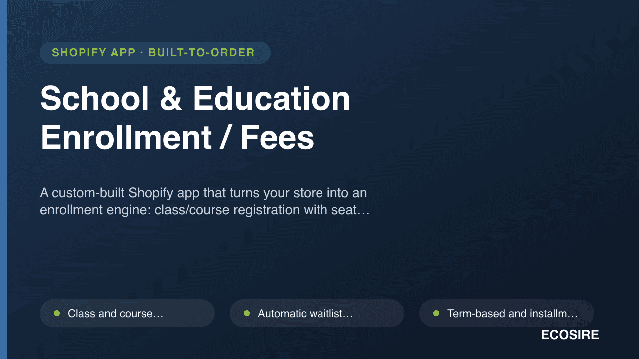 School & Education Enrollment / Fees