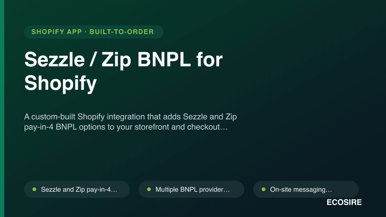 Sezzle / Zip BNPL for Shopify