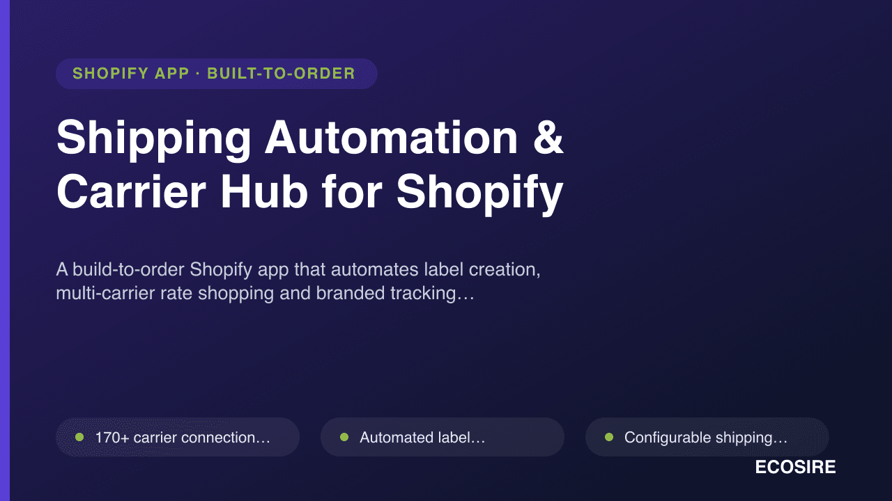 Shipping Automation & Carrier Hub for Shopify