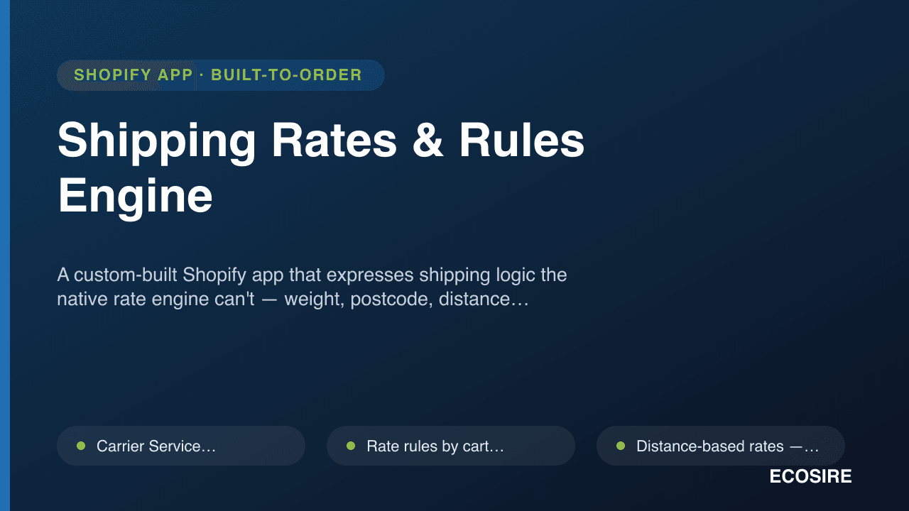 Shipping Rates & Rules Engine