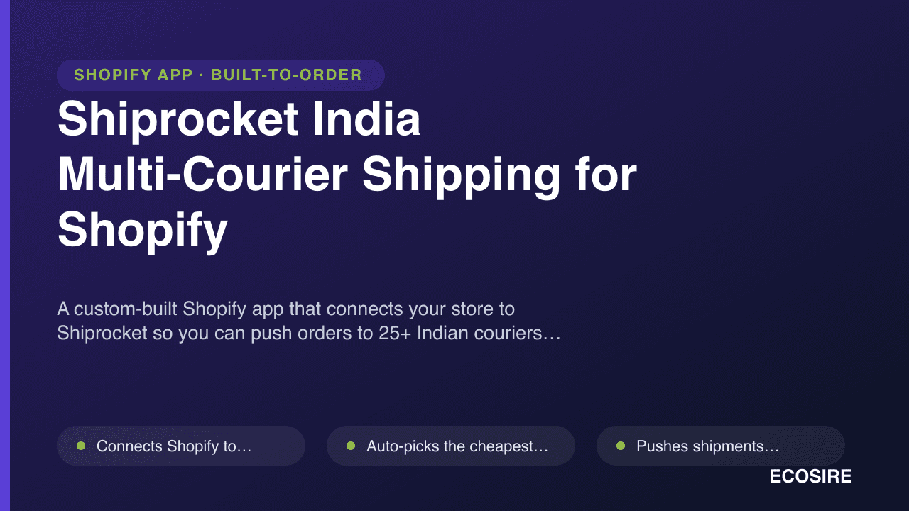 Shiprocket India Multi-Courier Shipping for Shopify