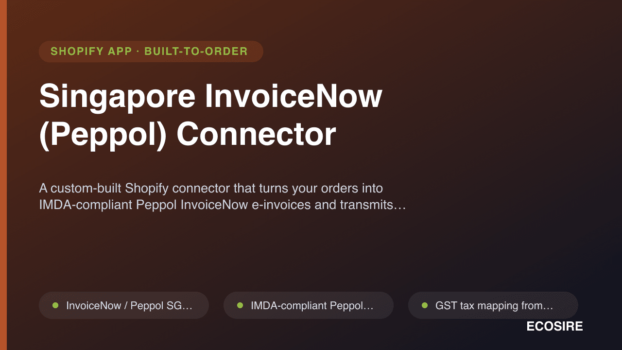 Singapore InvoiceNow (Peppol) Connector