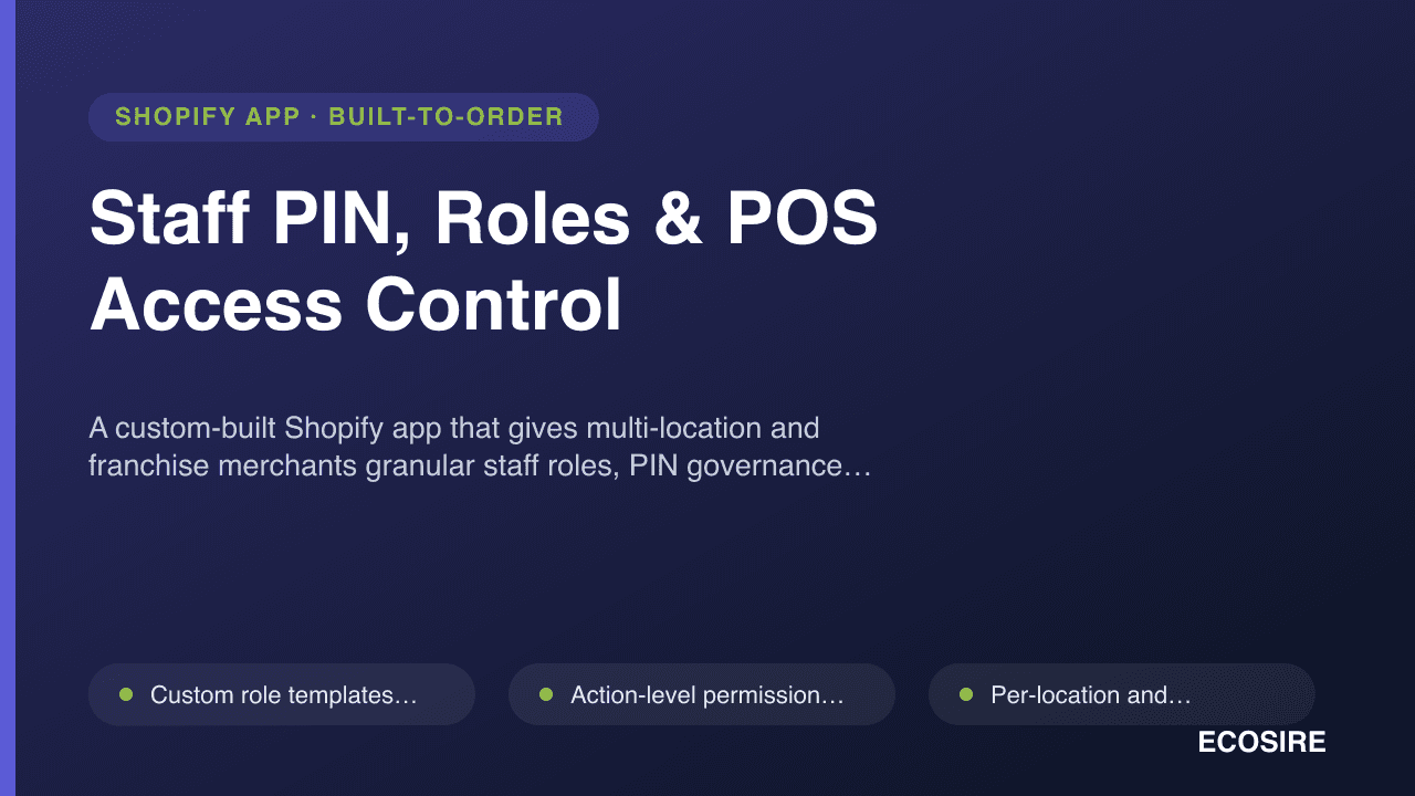 Staff PIN, Roles & POS Access Control