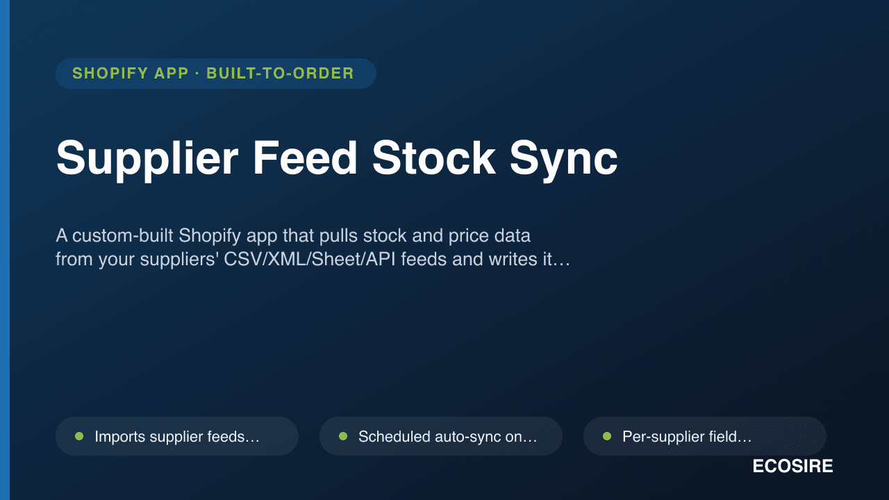 Supplier Feed Stock Sync