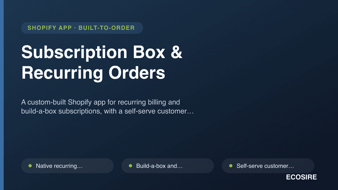 Subscription Box & Recurring Orders