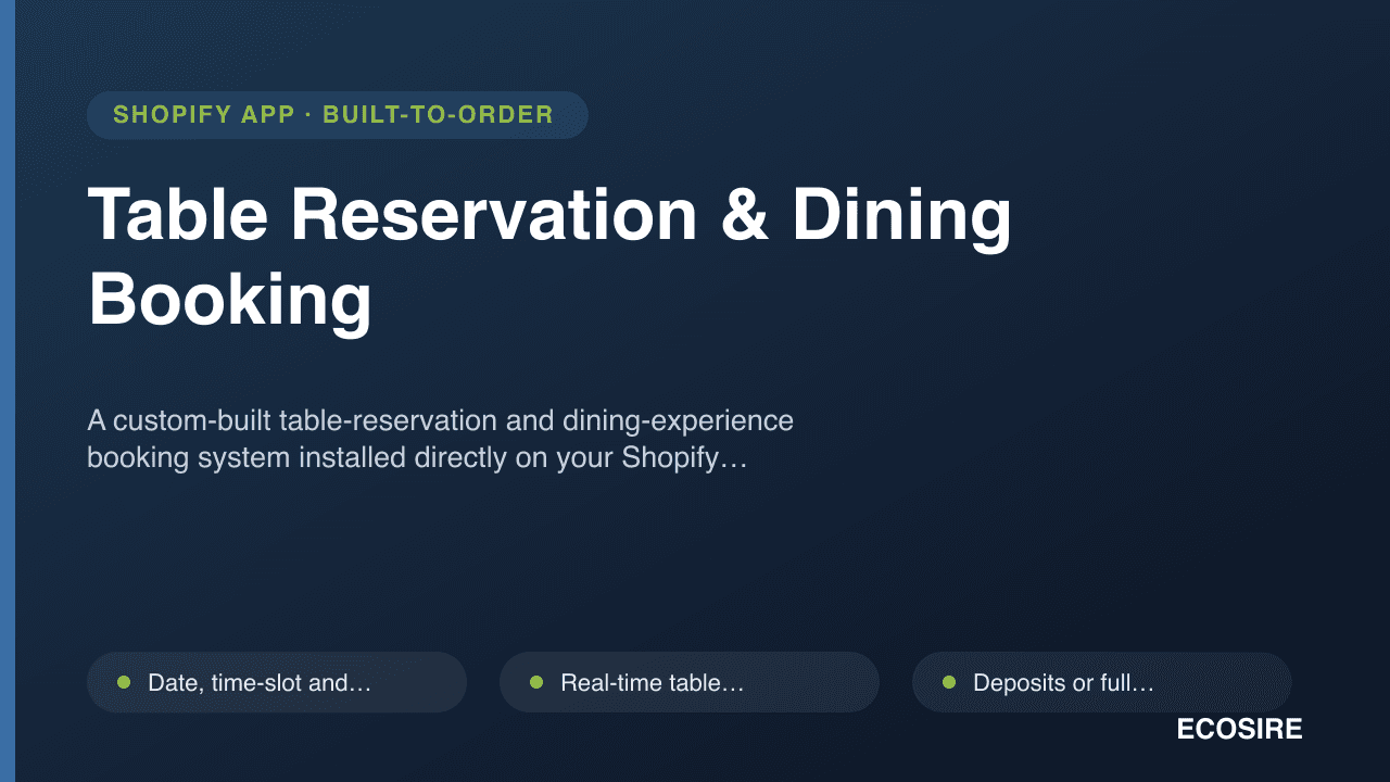 Table Reservation & Dining Booking