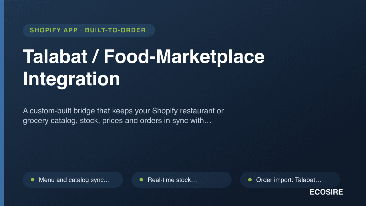 Talabat / Food-Marketplace Integration
