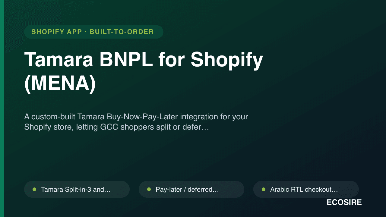 Tamara BNPL for Shopify (MENA)