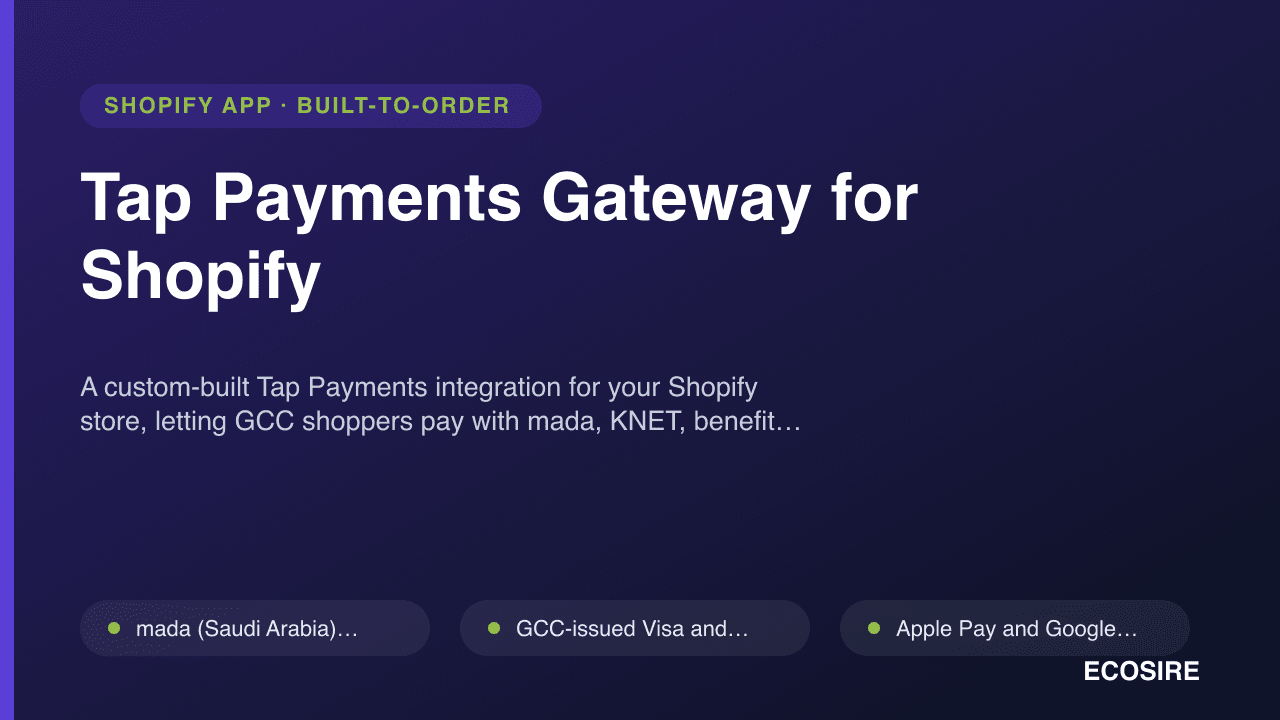 Tap Payments Gateway for Shopify