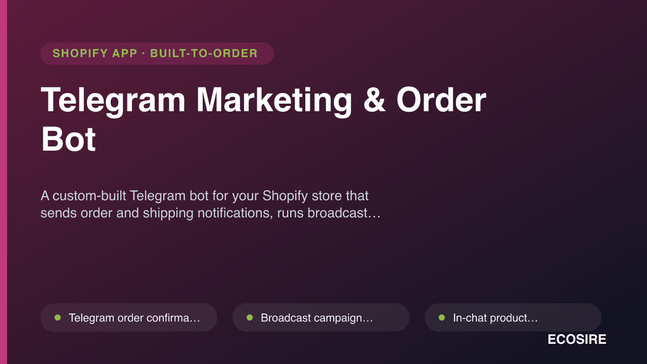 Telegram Marketing & Order Bot