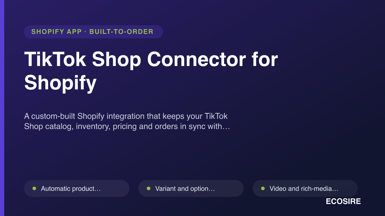 TikTok Shop Connector for Shopify