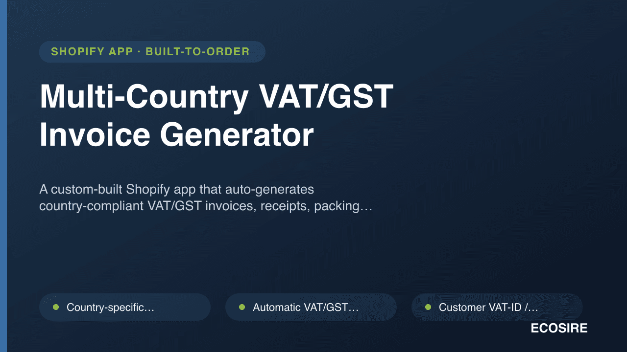 Multi-Country VAT/GST Invoice Generator