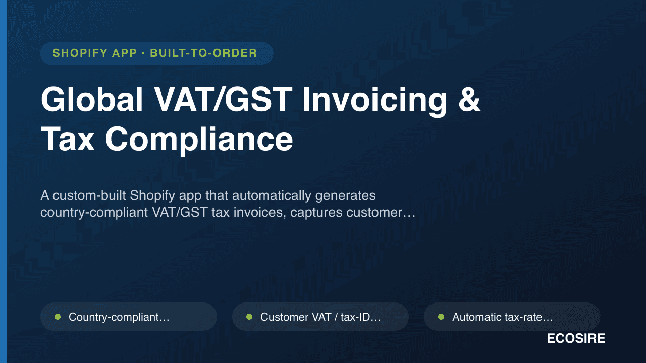 Global VAT/GST Invoicing & Tax Compliance