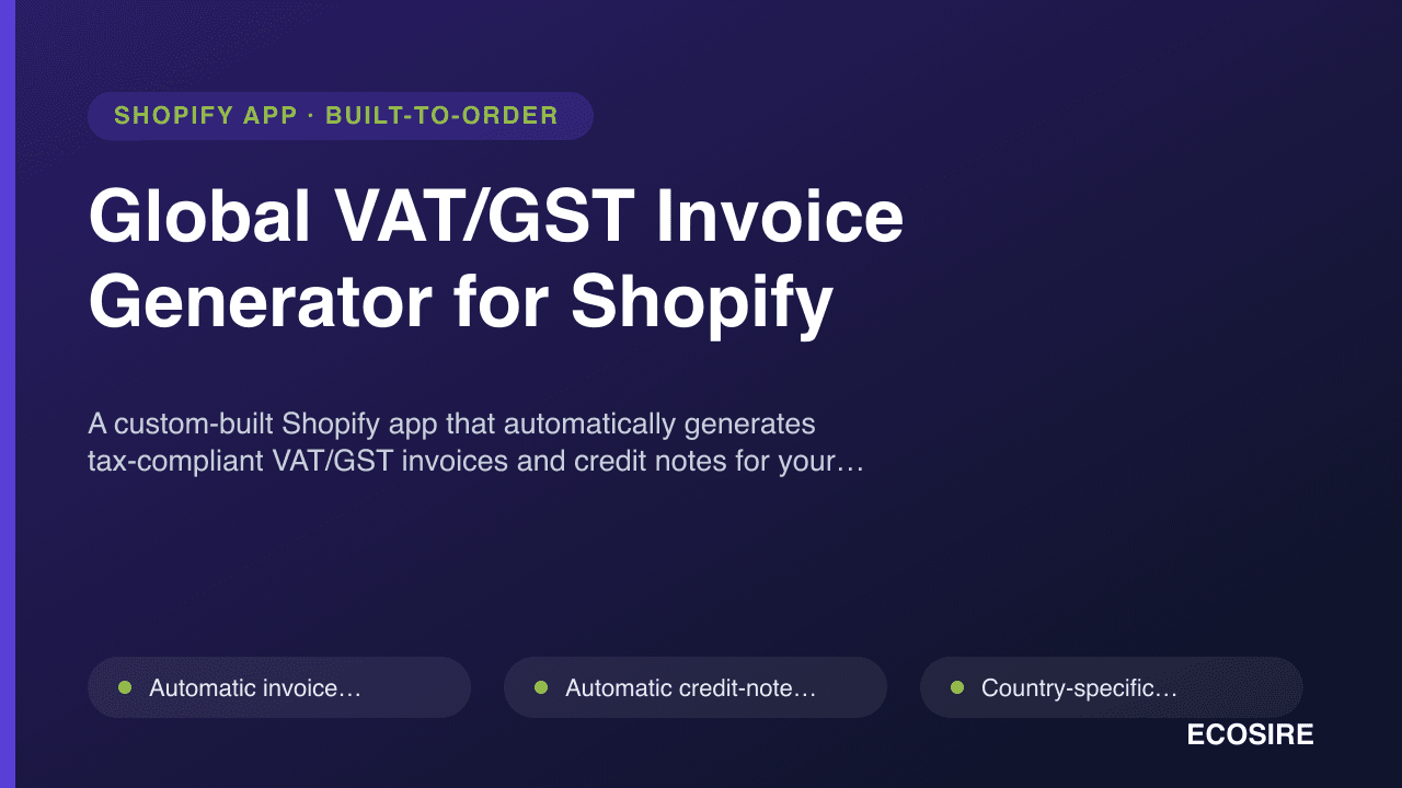 Global VAT/GST Invoice Generator for Shopify