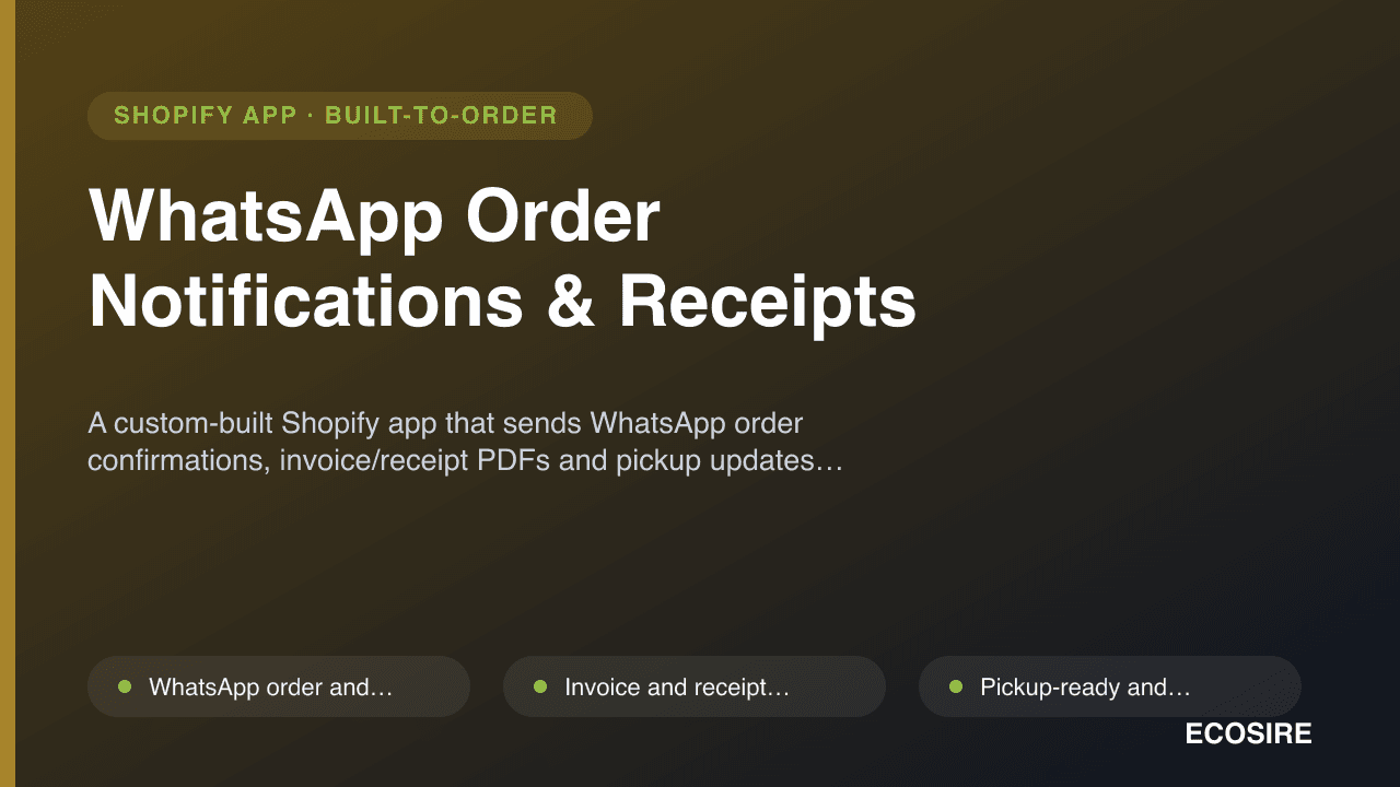 WhatsApp Order Notifications & Receipts