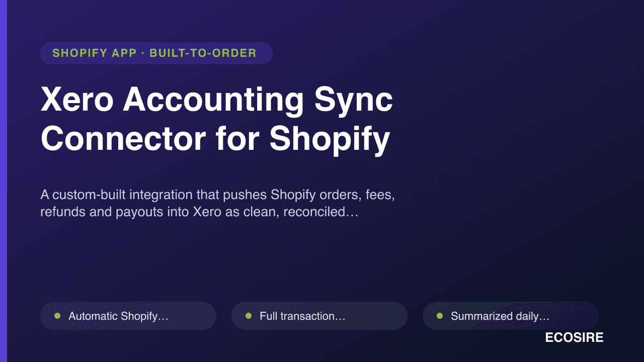 Xero Accounting Sync Connector for Shopify