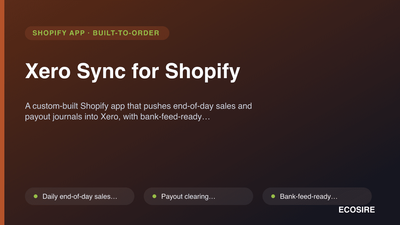 Xero Sync for Shopify