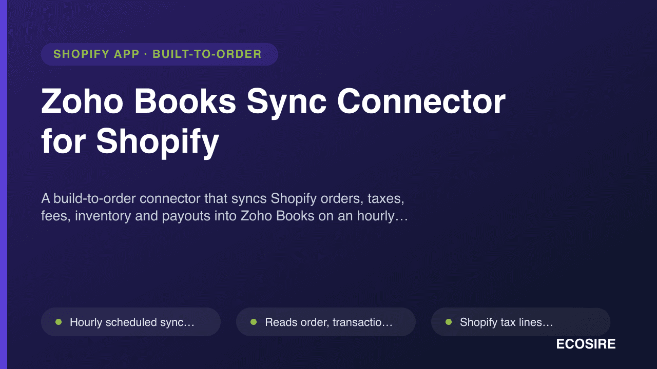 Zoho Books Sync Connector for Shopify