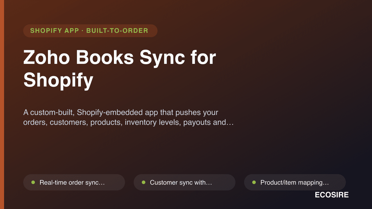 Zoho Books Sync for Shopify