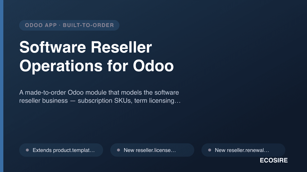 Software Reseller Operations for Odoo
