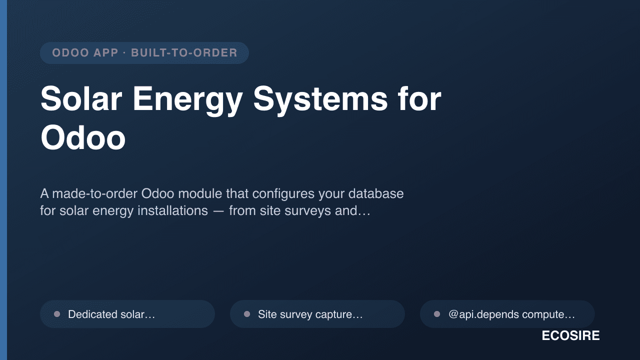 Solar Energy Systems for Odoo