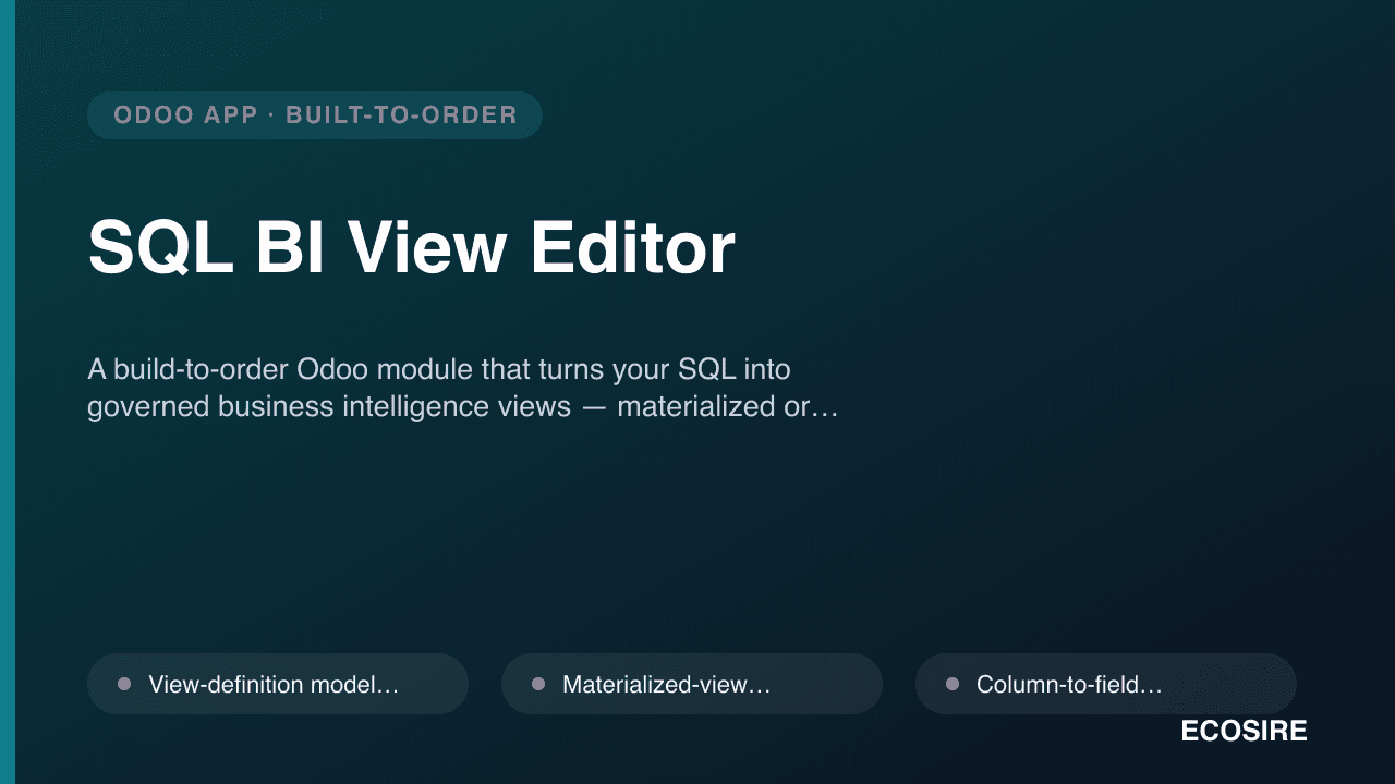 SQL BI View Editor