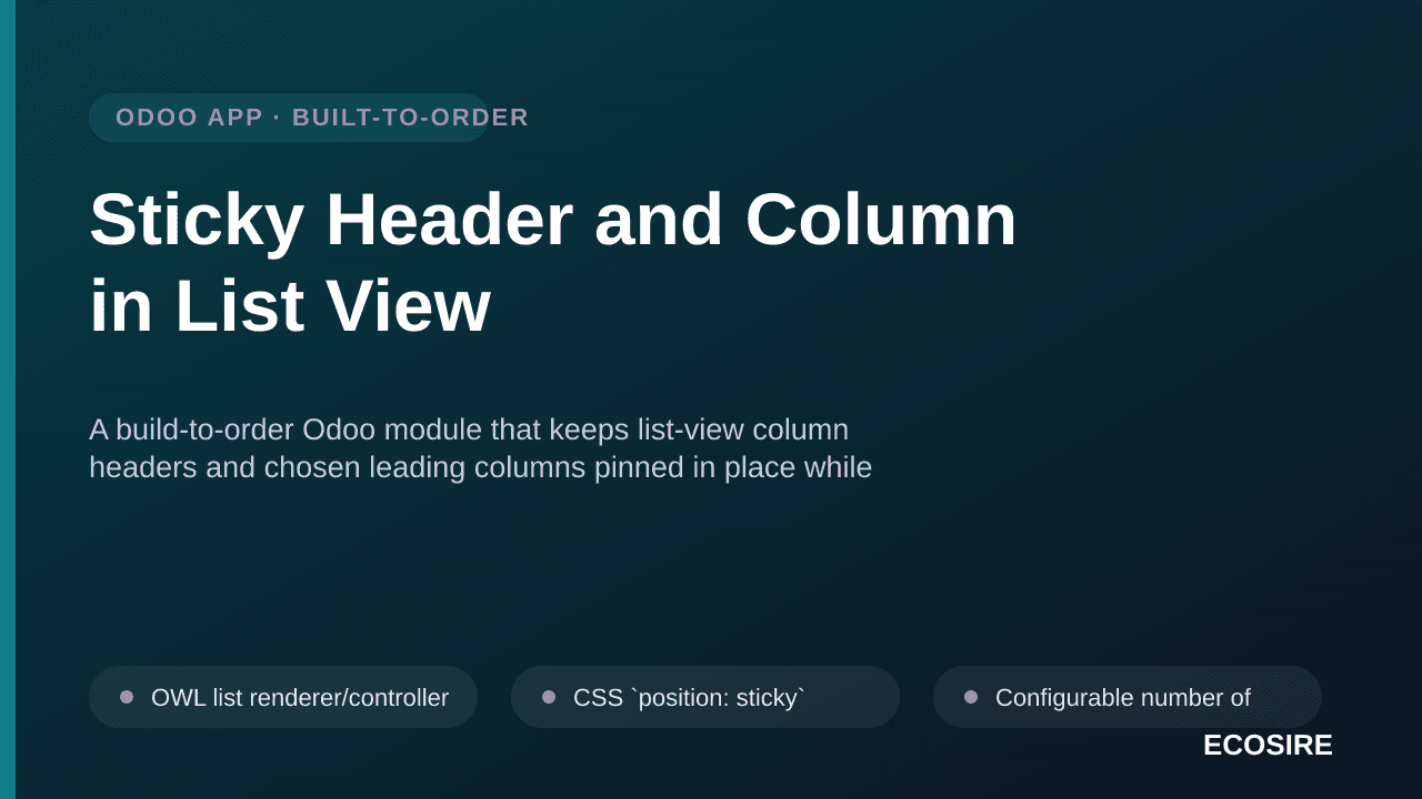 Sticky Header and Column in List View