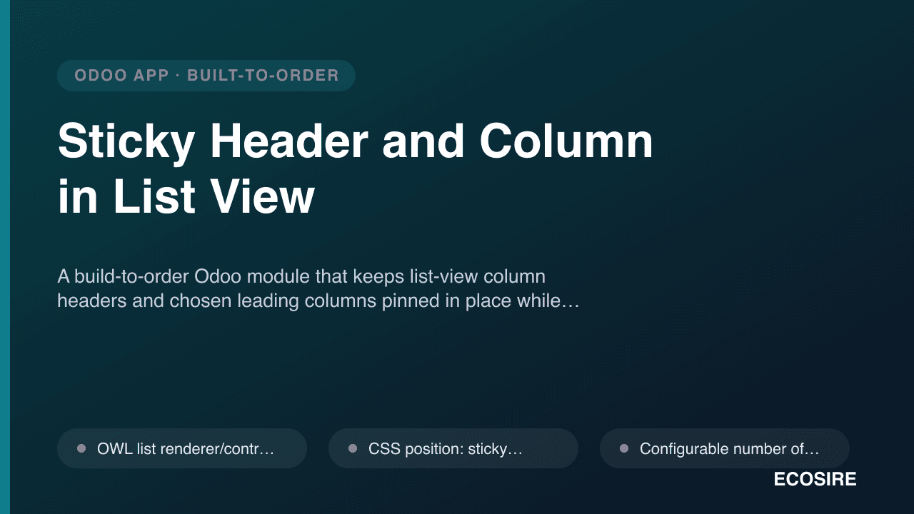 Sticky Header and Column in List View