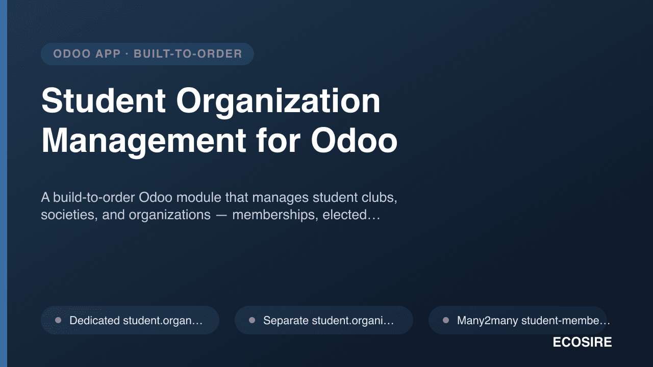 Student Organization Management for Odoo