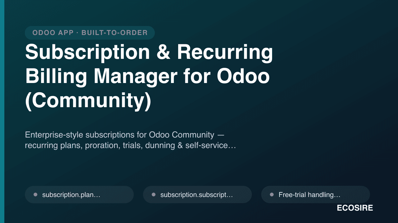 Subscription & Recurring Billing Manager for Odoo (Community)