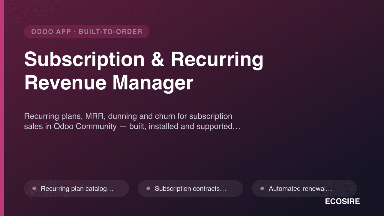 Subscription & Recurring Revenue Manager