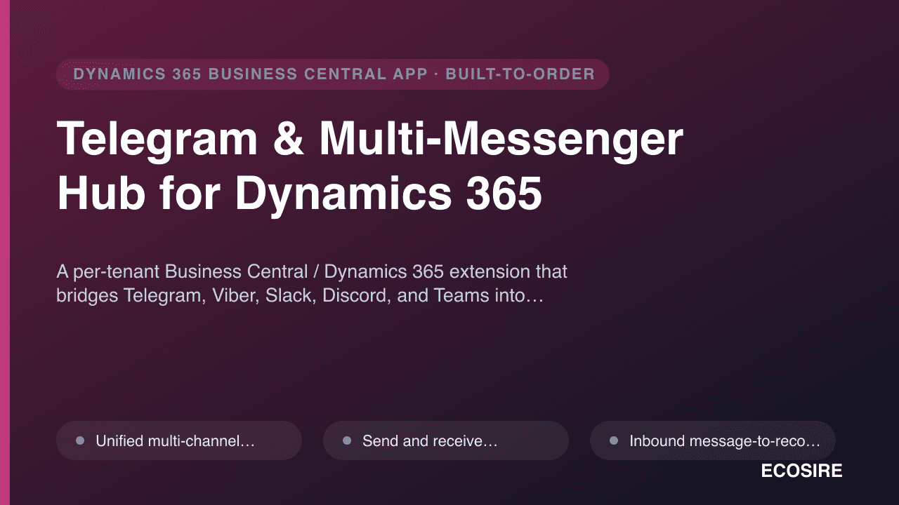 Telegram & Multi-Messenger Hub for Dynamics 365