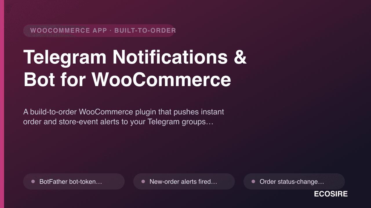 Telegram Notifications & Bot for WooCommerce