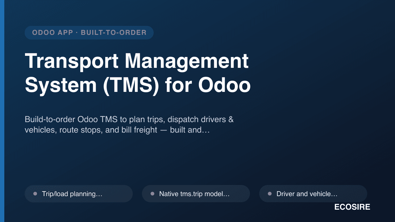 Transport Management System (TMS) for Odoo