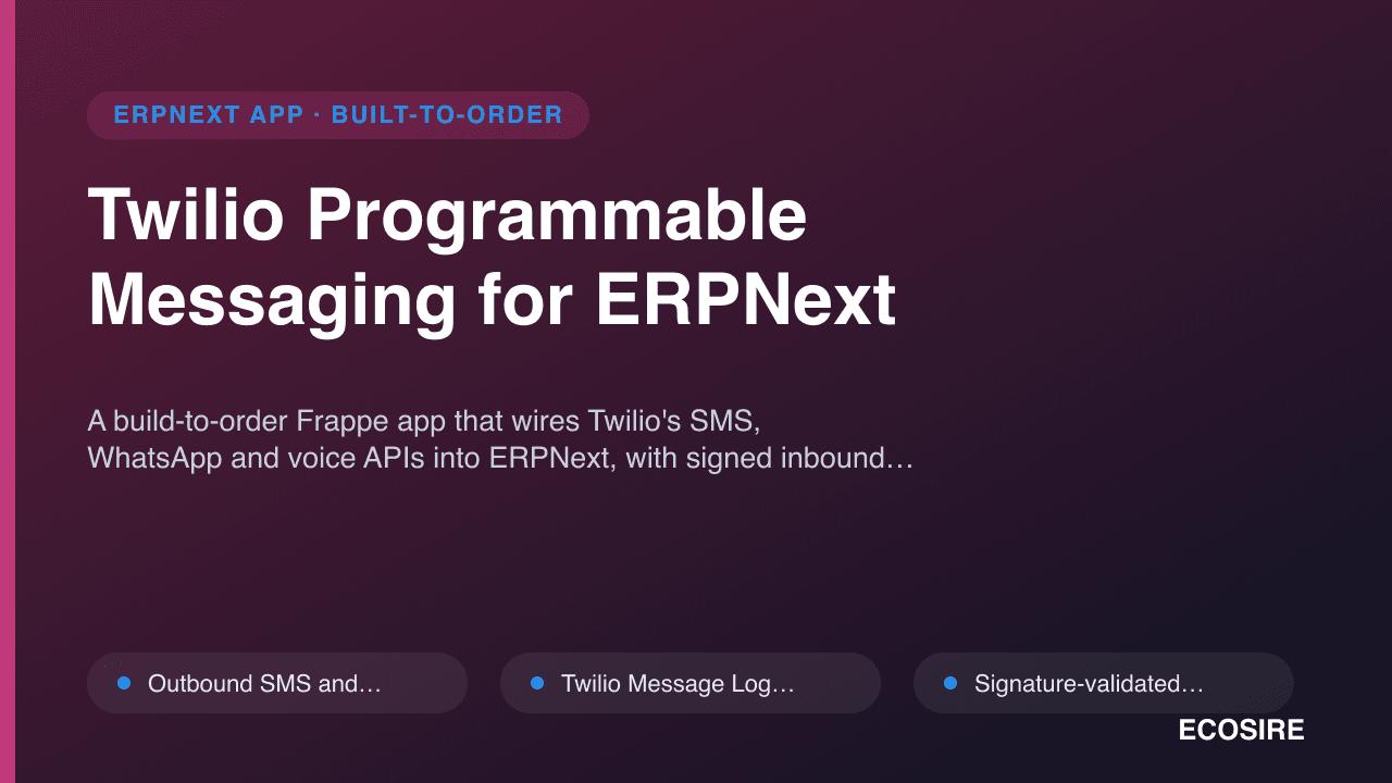 Twilio Programmable Messaging for ERPNext