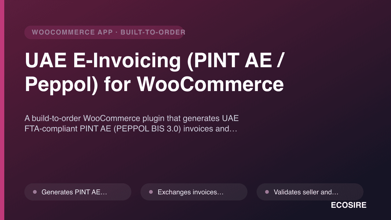 UAE E-Invoicing (Peppol PINT AE)