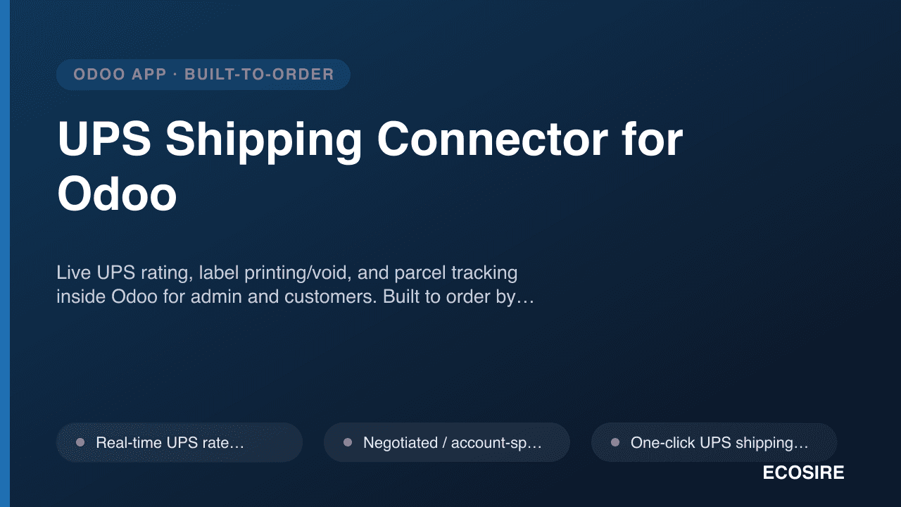 UPS Shipping Connector for Odoo
