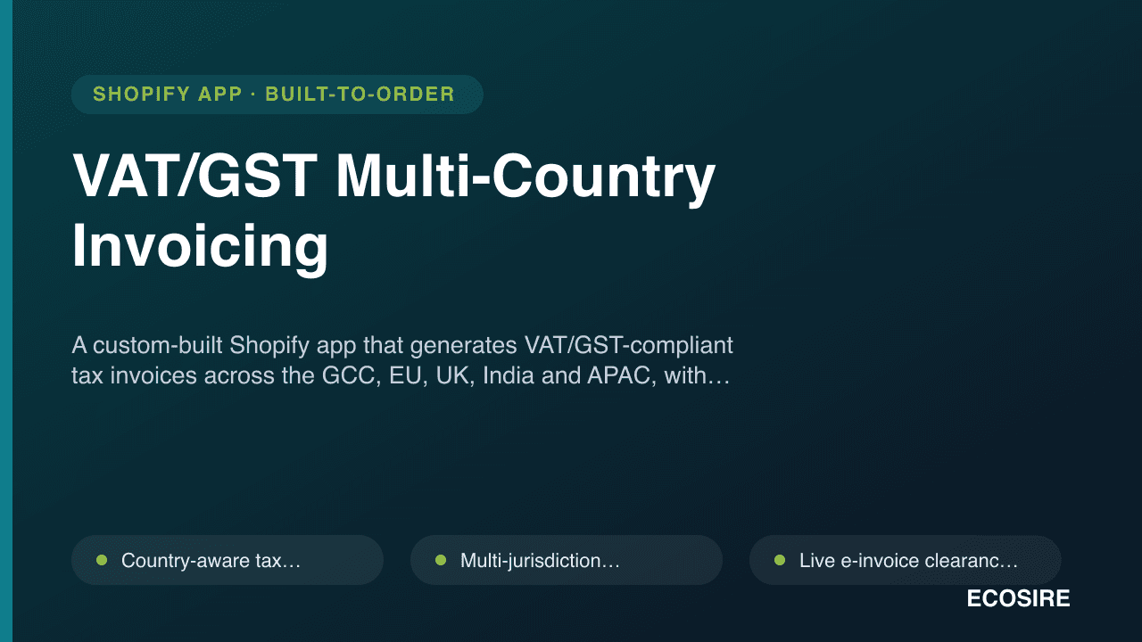 VAT/GST Multi-Country Invoicing