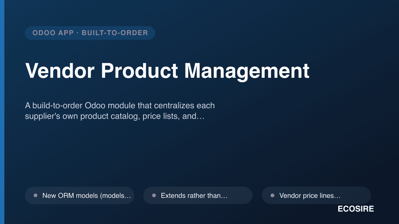 Vendor Product Management
