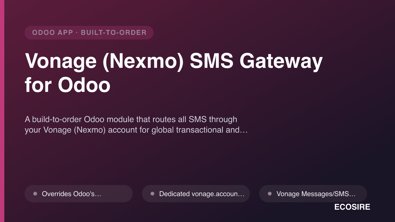Vonage (Nexmo) SMS Gateway for Odoo