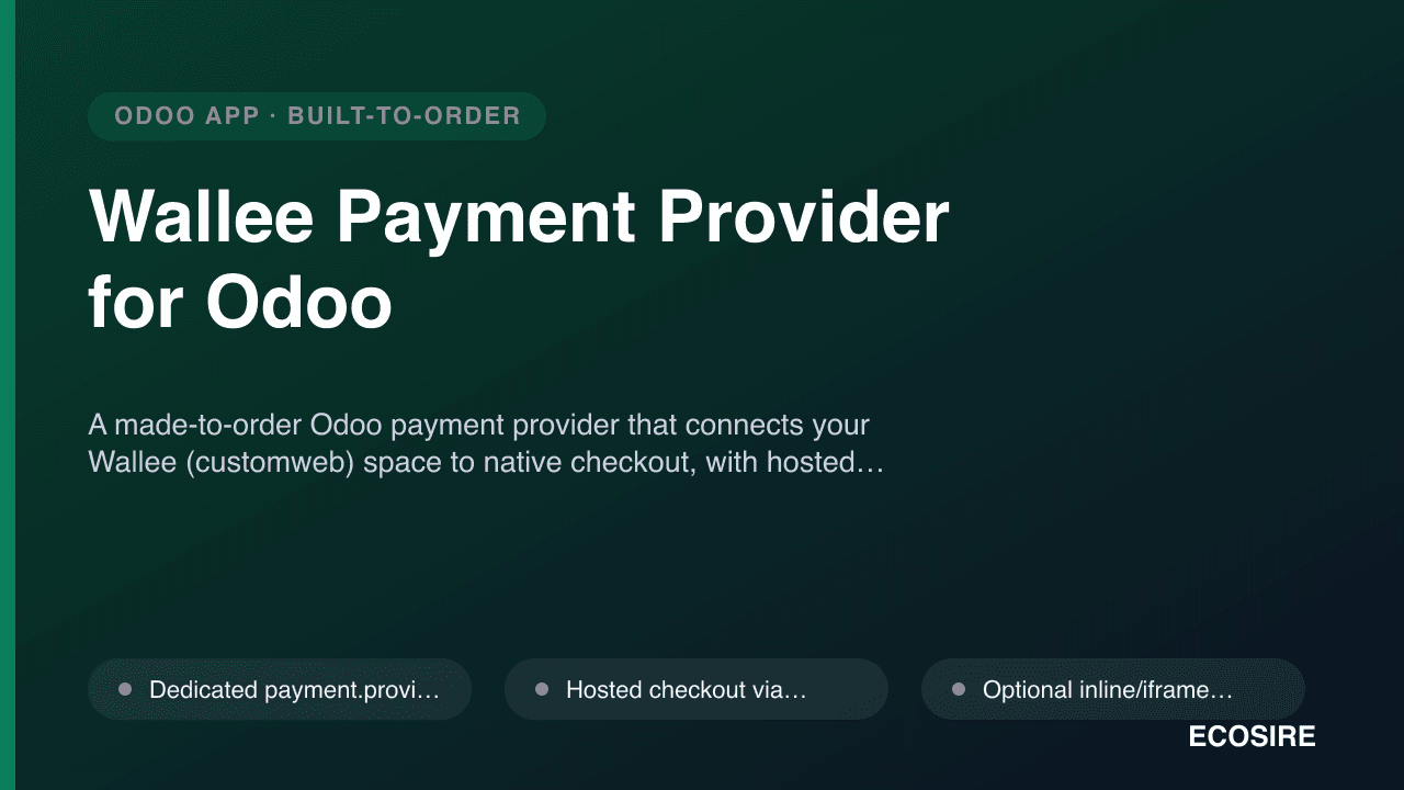 Wallee Payment Provider for Odoo