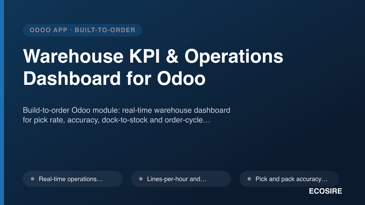 Warehouse KPI & Operations Dashboard for Odoo