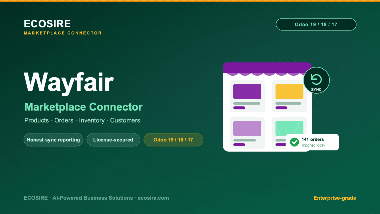 Wayfair Store Management — Comprehensive Wayfair Store Management for Odoo 19/18/17